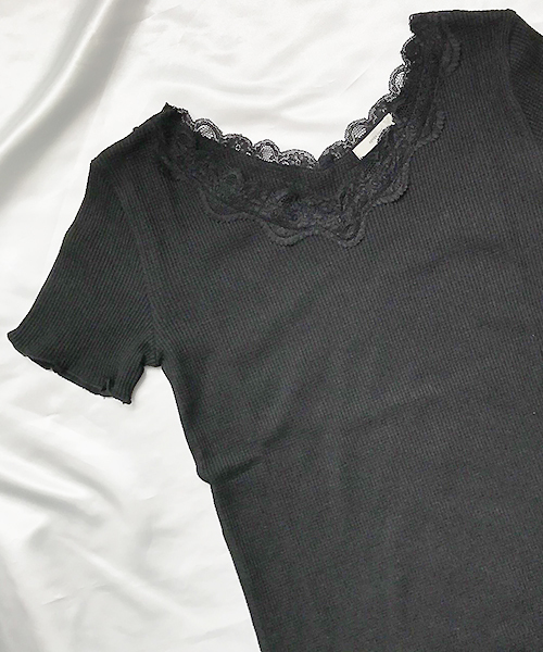 apres jour（アプレジュール）の「ワッフルレースメローT【ZOZOTOWN限定アイテム】（Tシャツ/カットソー・レディース・イエロー/オフホワイト/ブラック/サックスブルー・フリー）」の3枚目の写真