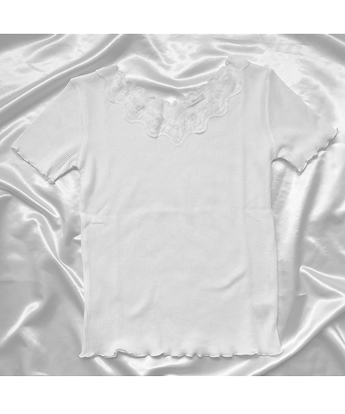 apres jour（アプレジュール）の「ワッフルレースメローT【ZOZOTOWN限定アイテム】（Tシャツ/カットソー・レディース・イエロー/オフホワイト/ブラック/サックスブルー・フリー）」の10枚目の写真