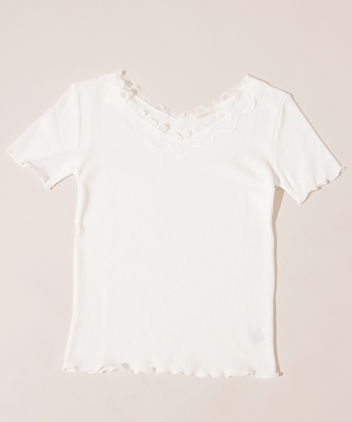 apres jour（アプレジュール）の「ワッフルレースメローT【ZOZOTOWN限定アイテム】（Tシャツ/カットソー・レディース・イエロー/オフホワイト/ブラック/サックスブルー・フリー）」の11枚目の写真