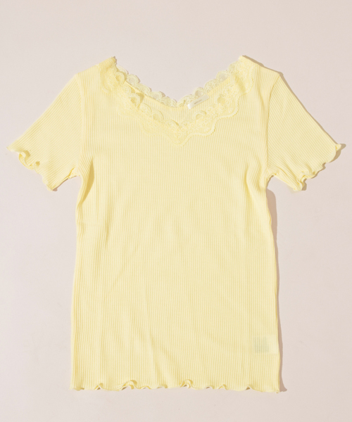 apres jour（アプレジュール）の「ワッフルレースメローT【ZOZOTOWN限定アイテム】（Tシャツ/カットソー・レディース・イエロー/オフホワイト/ブラック/サックスブルー・フリー）」の12枚目の写真