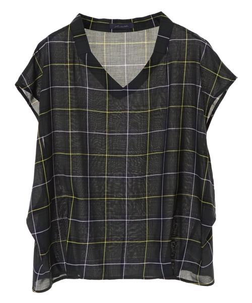 AMERICAN HOLIC（アメリカンホリック）の「・Vネックノースリーブブラウス（シャツ/ブラウス・レディース・ブラック/レッド/アイボリー/カーキ/サックスブルー/グリーン・FREE）」の10枚目の写真