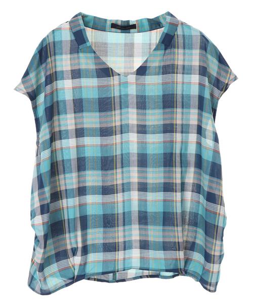 AMERICAN HOLIC（アメリカンホリック）の「・Vネックノースリーブブラウス（シャツ/ブラウス・レディース・ブラック/レッド/アイボリー/カーキ/サックスブルー/グリーン・FREE）」の12枚目の写真