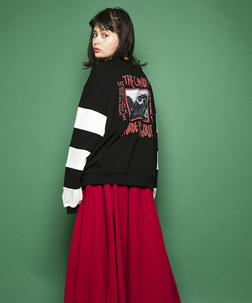 Candy Stripper(キャンディストリッパー)の「BORDER L/S スウェット(スウェット・レディース・ブラック/ネイビー/イエロー・2)」の5枚目の写真