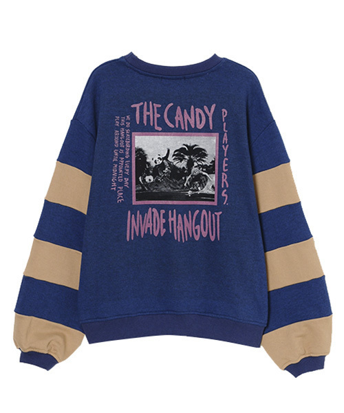 Candy Stripper(キャンディストリッパー)の「BORDER L/S スウェット(スウェット・レディース・ブラック/ネイビー/イエロー・2)」の6枚目の写真