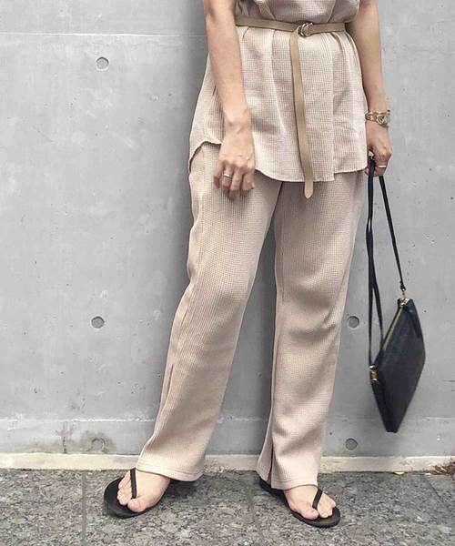 DouDou（ドゥドゥ）の「ワッフルイージー（その他パンツ・レディース・ブラック/ベージュ/グレー/カーキ・FREE）」の19枚目の写真