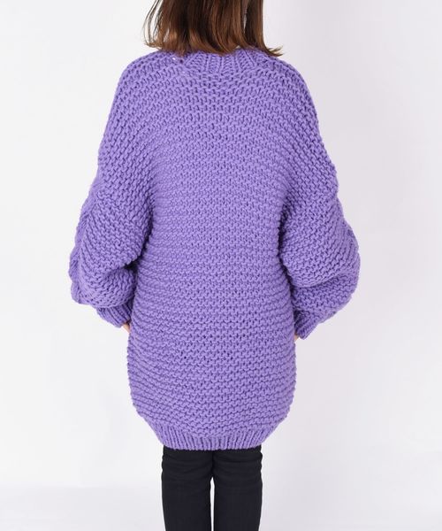 KIIRA（キーラ）の「【別注】KiiRA:ケーブルニットカーディガン◇（カーディガン/ボレロ・レディース・オフホワイト/ラベンダー・ONE SIZE）」の10枚目の写真