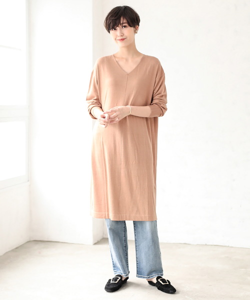 Koe コエ の 抜き衿ニットワンピース ワンピース Wear