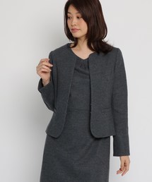 圧縮ウールノーカラージャケット