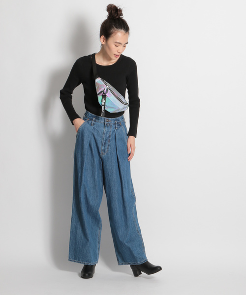 niko and...（ニコアンド）の「ソフトコットン2WAYリブプルオーバー（Tシャツ/カットソー・レディース・ブラック/ベージュ/グリーン/キャメル・MEDIUM/LARGE）」の5枚目の写真