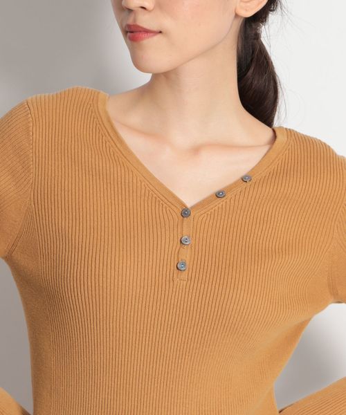 niko and...（ニコアンド）の「ソフトコットン2WAYリブプルオーバー（Tシャツ/カットソー・レディース・ブラック/ベージュ/グリーン/キャメル・MEDIUM/LARGE）」の12枚目の写真