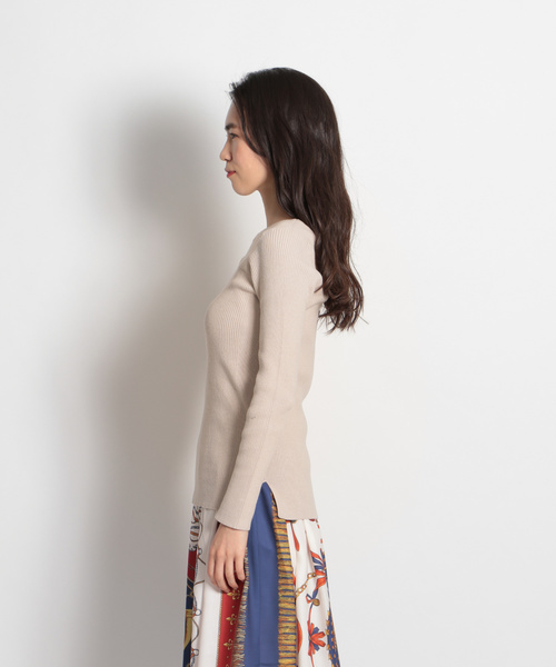 niko and...（ニコアンド）の「ソフトコットン2WAYリブプルオーバー（Tシャツ/カットソー・レディース・ブラック/ベージュ/グリーン/キャメル・MEDIUM/LARGE）」の14枚目の写真