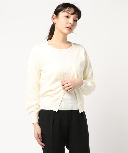 earth music&ecology（アースミュージックアンドエコロジー）の「id レースニットアンサンブル ○（ニット/セーター・レディース・ライトグレー/ネイビー/アイボリー/ミント/ライトイエロー/ライトピンク・S/M）」の7枚目の写真