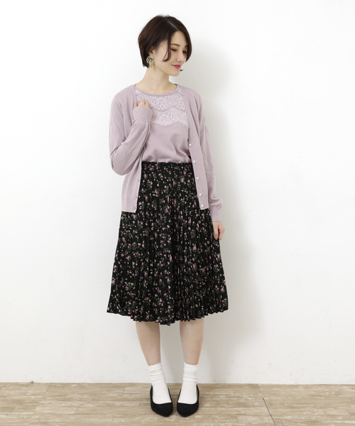 earth music&ecology（アースミュージックアンドエコロジー）の「id レースニットアンサンブル ○（ニット/セーター・レディース・ライトグレー/ネイビー/アイボリー/ミント/ライトイエロー/ライトピンク・S/M）」の13枚目の写真