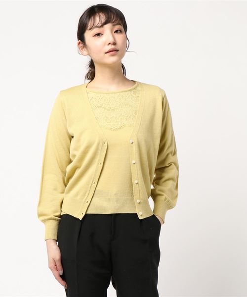 earth music&ecology（アースミュージックアンドエコロジー）の「id レースニットアンサンブル ○（ニット/セーター・レディース・ライトグレー/ネイビー/アイボリー/ミント/ライトイエロー/ライトピンク・S/M）」の9枚目の写真