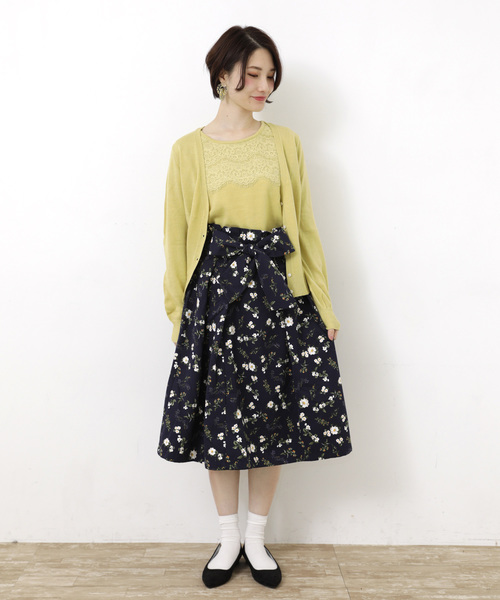 earth music&ecology（アースミュージックアンドエコロジー）の「id レースニットアンサンブル ○（ニット/セーター・レディース・ライトグレー/ネイビー/アイボリー/ミント/ライトイエロー/ライトピンク・S/M）」の10枚目の写真