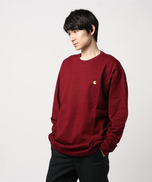 Carhartt WIP（カーハートダブリューアイピー）の「L/S CHASE T-SHIRT（Tシャツ/カットソー・メンズ・ホワイト/ブラック/ダークグリーン/ブラウン/レッド/オレンジ/ヘザーグレー/バーガンディー/ダークネイビー・SMALL/MEDIUM/LARGE/X-LARGE/XX-LARGE/X-SMALL）」の8枚目の写真