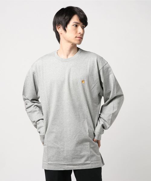 Carhartt WIP（カーハートダブリューアイピー）の「L/S CHASE T-SHIRT（Tシャツ/カットソー・メンズ・ホワイト/ブラック/ダークグリーン/ブラウン/レッド/オレンジ/ヘザーグレー/バーガンディー/ダークネイビー・SMALL/MEDIUM/LARGE/X-LARGE/XX-LARGE/X-SMALL）」の4枚目の写真
