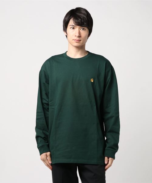 Carhartt WIP（カーハートダブリューアイピー）の「L/S CHASE T-SHIRT（Tシャツ/カットソー・メンズ・ホワイト/ブラック/ダークグリーン/ブラウン/レッド/オレンジ/ヘザーグレー/バーガンディー/ダークネイビー・SMALL/MEDIUM/LARGE/X-LARGE/XX-LARGE/X-SMALL）」の6枚目の写真