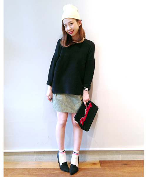 WHO'S WHO gallery（フーズフーギャラリー）の「【rinevuos】ショートビーニー（ニットキャップ/ビーニー・メンズ・ブラック/ホワイト/ネイビー/ワインレッド/ブルー/レッド・FREE）」の12枚目の写真