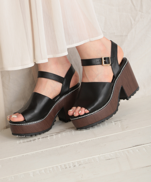 Heather（ヘザー）の「ヒールサボサンダル　837644（サンダル・レディース・ブラック/ブラウン系その他/アニマル・MEDIUM/LARGE）」の2枚目の写真