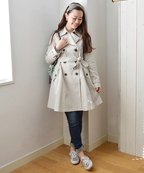 Khaju（カージュ）の「Khaju:トレンチコート□（トレンチコート・レディース・ライトグレー/ベージュ/ベージュ系その他・36/38）」の7枚目の写真