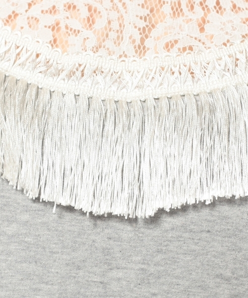 Another Edition(アナザーエディション)の「AE LACE×フリンジ PO(Tシャツ/カットソー・レディース・ホワイト/グレー・フリー)」の12枚目の写真