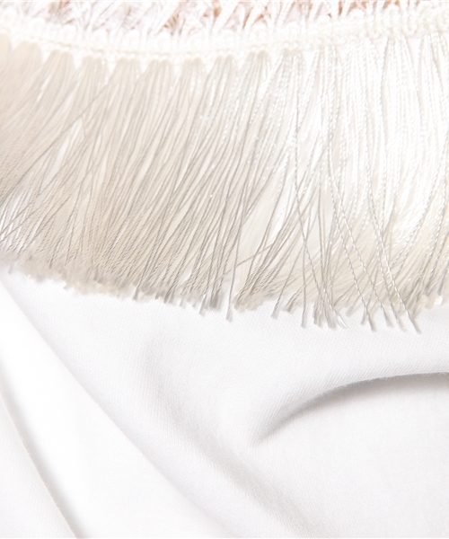 Another Edition(アナザーエディション)の「AE LACE×フリンジ PO(Tシャツ/カットソー・レディース・ホワイト/グレー・フリー)」の4枚目の写真