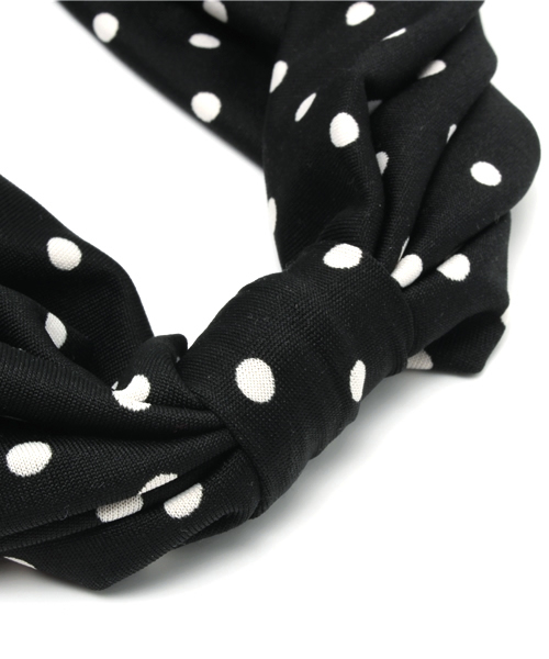 ROSE BUD(ローズバッド)の「(LL ACCESSORIES) 3ZZ008B POLKA DOT HEADBAND(ヘアバンド・レディース・ブラック/ホワイト・ONE SIZE)」の4枚目の写真