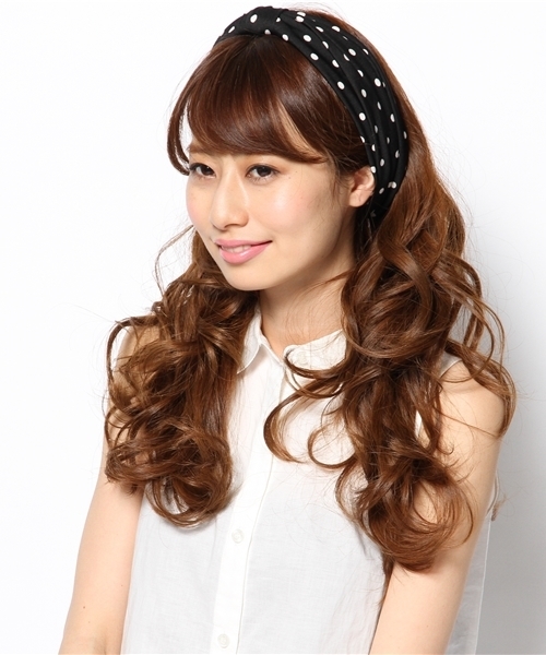 ROSE BUD(ローズバッド)の「(LL ACCESSORIES) 3ZZ008B POLKA DOT HEADBAND(ヘアバンド・レディース・ブラック/ホワイト・ONE SIZE)」の5枚目の写真