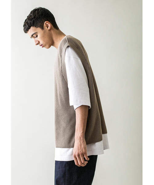 MONKEY TIME（モンキータイム）の「＜monkey time＞ COTTON AZE CROPPED VEST/クロップドベスト（ベスト・メンズ・ブラック/ワインレッド/ベージュ・LARGE/MEDIUM）」の11枚目の写真
