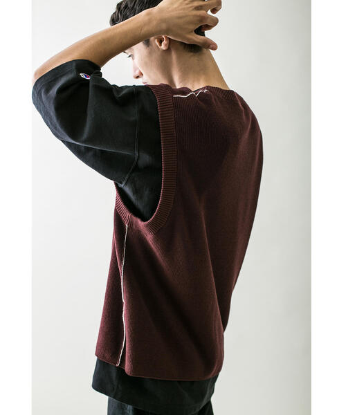 MONKEY TIME（モンキータイム）の「＜monkey time＞ COTTON AZE CROPPED VEST/クロップドベスト（ベスト・メンズ・ブラック/ワインレッド/ベージュ・LARGE/MEDIUM）」の15枚目の写真