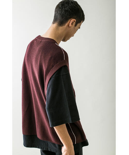 MONKEY TIME（モンキータイム）の「＜monkey time＞ COTTON AZE CROPPED VEST/クロップドベスト（ベスト・メンズ・ブラック/ワインレッド/ベージュ・LARGE/MEDIUM）」の16枚目の写真