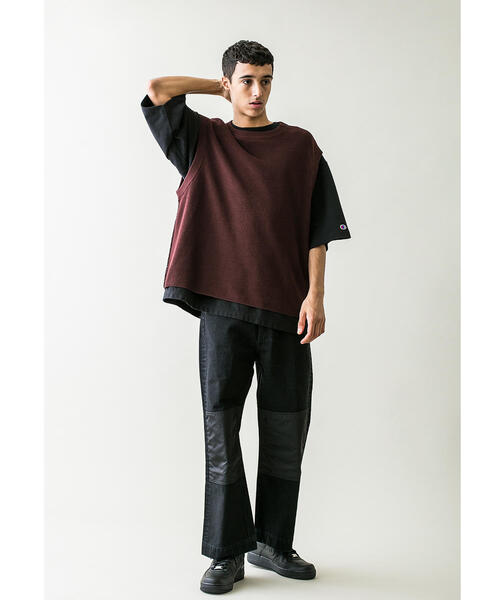 MONKEY TIME（モンキータイム）の「＜monkey time＞ COTTON AZE CROPPED VEST/クロップドベスト（ベスト・メンズ・ブラック/ワインレッド/ベージュ・LARGE/MEDIUM）」の17枚目の写真