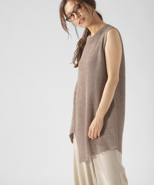 BAYFLOW(ベイフロー)の「イレギュラーヘムベスト(ニット/セーター・レディース・グレー/マスタード/ブラウン・FREE)」の8枚目の写真