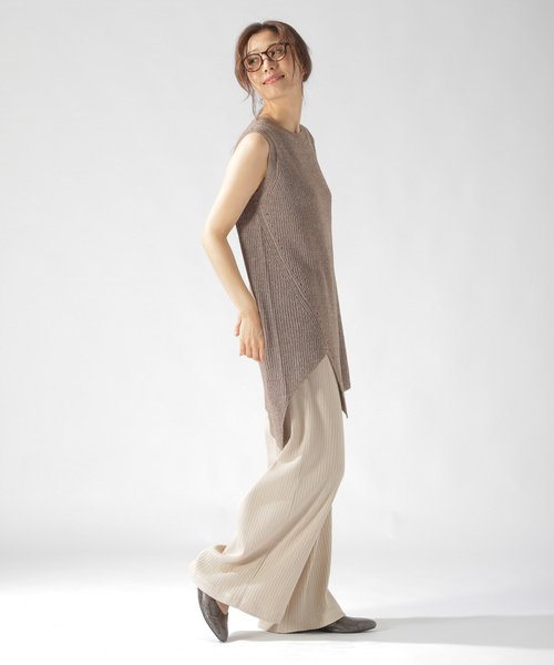 BAYFLOW(ベイフロー)の「イレギュラーヘムベスト(ニット/セーター・レディース・グレー/マスタード/ブラウン・FREE)」の11枚目の写真