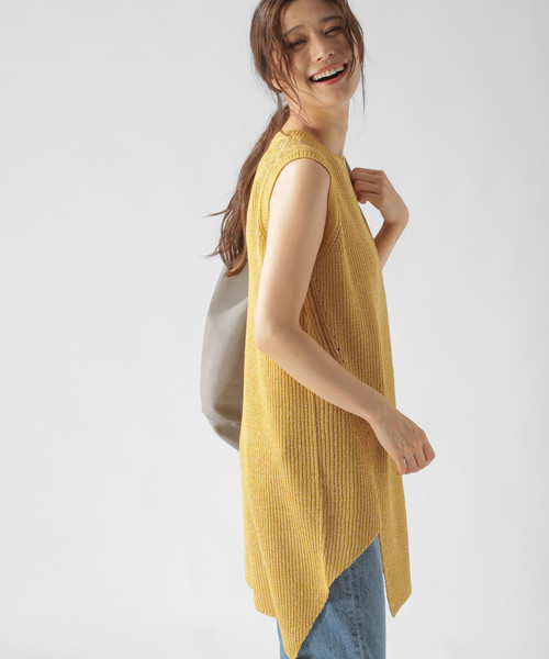 BAYFLOW(ベイフロー)の「イレギュラーヘムベスト(ニット/セーター・レディース・グレー/マスタード/ブラウン・FREE)」の13枚目の写真