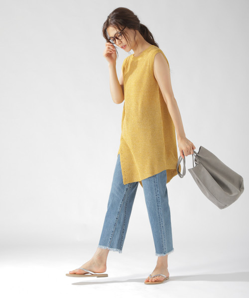 BAYFLOW(ベイフロー)の「イレギュラーヘムベスト(ニット/セーター・レディース・グレー/マスタード/ブラウン・FREE)」の15枚目の写真