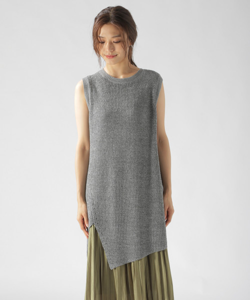 BAYFLOW(ベイフロー)の「イレギュラーヘムベスト(ニット/セーター・レディース・グレー/マスタード/ブラウン・FREE)」の17枚目の写真