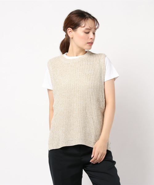 rps（アールピーエス）の「アクリルゆったりニットベスト（ベスト・レディース・杢グレー/ネイビー/ベージュ系その他/モカ/チャコールグレー/グレイッシュベージュ・M）」の12枚目の写真