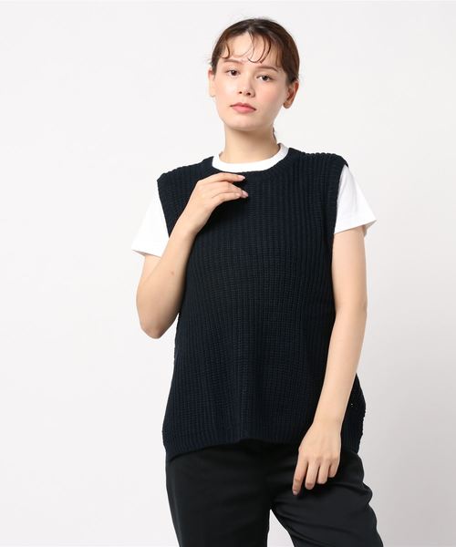 rps（アールピーエス）の「アクリルゆったりニットベスト（ベスト・レディース・杢グレー/ネイビー/ベージュ系その他/モカ/チャコールグレー/グレイッシュベージュ・M）」の11枚目の写真