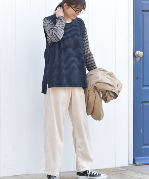 rps（アールピーエス）の「アクリルゆったりニットベスト（ベスト・レディース・杢グレー/ネイビー/ベージュ系その他/モカ/チャコールグレー/グレイッシュベージュ・M）」の15枚目の写真