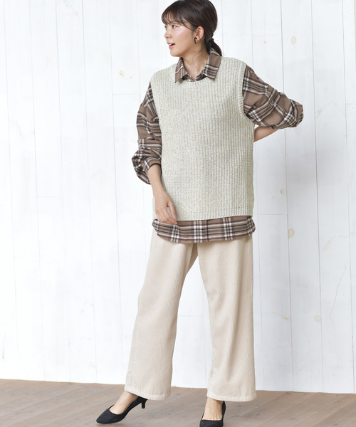 rps（アールピーエス）の「アクリルゆったりニットベスト（ベスト・レディース・杢グレー/ネイビー/ベージュ系その他/モカ/チャコールグレー/グレイッシュベージュ・M）」の17枚目の写真