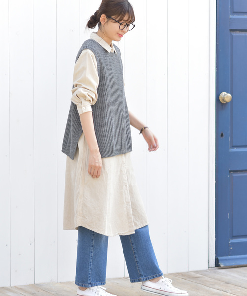 rps（アールピーエス）の「アクリルゆったりニットベスト（ベスト・レディース・杢グレー/ネイビー/ベージュ系その他/モカ/チャコールグレー/グレイッシュベージュ・M）」の19枚目の写真