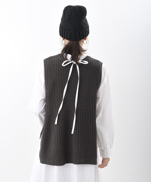 rps（アールピーエス）の「アクリルゆったりニットベスト（ベスト・レディース・杢グレー/ネイビー/ベージュ系その他/モカ/チャコールグレー/グレイッシュベージュ・M）」の20枚目の写真