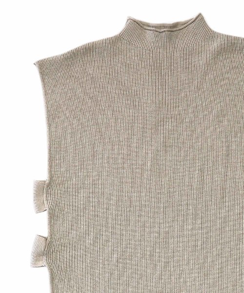 select MOCA（セレクトモカ）の「サイドスリットデザインニットベスト/プチハイネックリブサイドオープンニットロングワンピ（ベスト・レディース・ブラウン/ベージュ/ライトベージュ・FREE）」の15枚目の写真