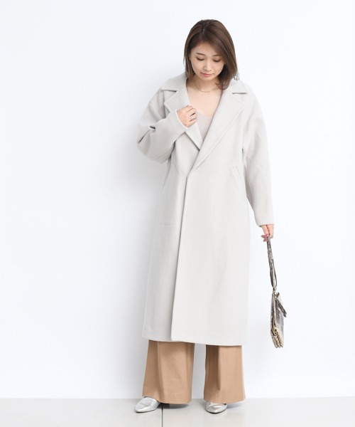 DouDou(ドゥドゥ)の「ビッグカラーコート(チェスターコート・レディース・オフホワイト/ピンク・FREE)」の20枚目の写真