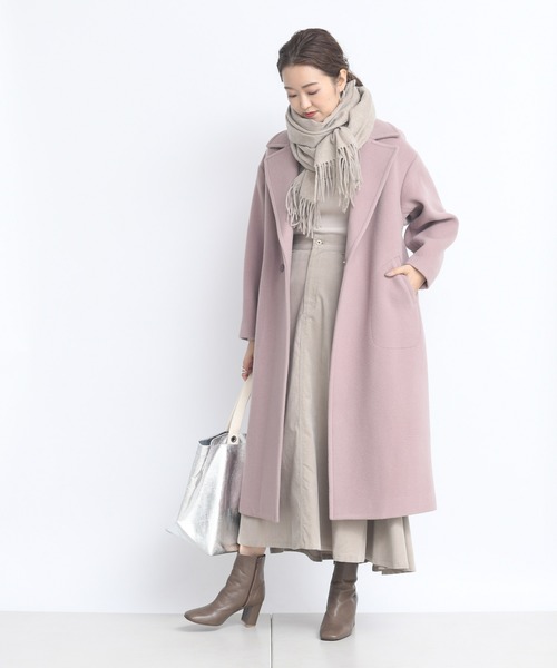 DouDou(ドゥドゥ)の「ビッグカラーコート(チェスターコート・レディース・オフホワイト/ピンク・FREE)」の19枚目の写真