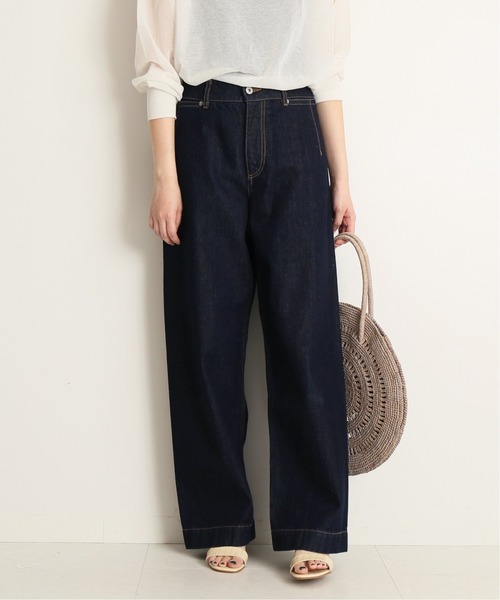 SLOBE IENA(スローブイエナ)の「LE DENIM デニムバギーパンツ◆(デニムパンツ)」|ネイビー