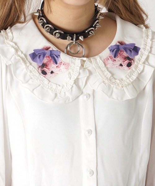 ブラウス シャツ 「TRAVAS TOKYO/トラバス トーキョー」ロゴ刺繍ボウタイブラウス レディース TRAVAS TOKYO ブラウス シャツ 「TRAVAS TOKYO/トラバス