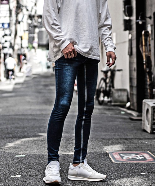 LGBブラックスキニーデニム ウォッシュ加工ブラックスキニーデニム [M2633] - レディース